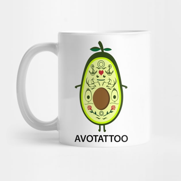 Funny tattooed avocado by spontania